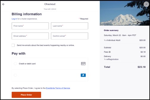 Payment screen.