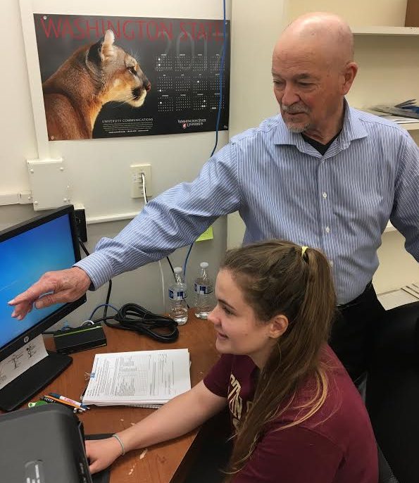 Lindsey Mongan with Dr. Pete Jacoby.