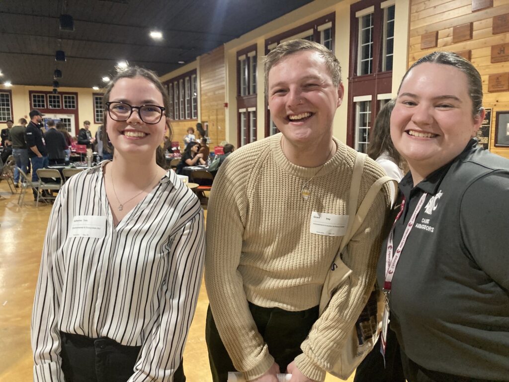 three students at CAHNRS Involvement and Networking Night.