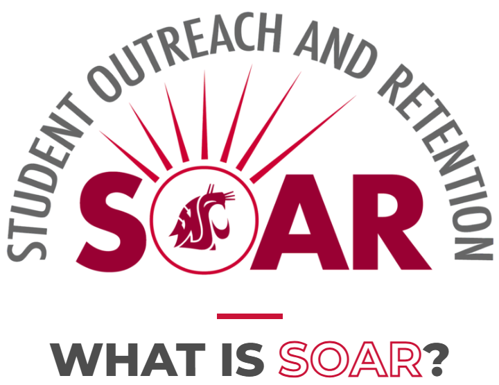 the SOAR logo with the text "Student Outreach and Retention, SOAR, What is SOAR?"