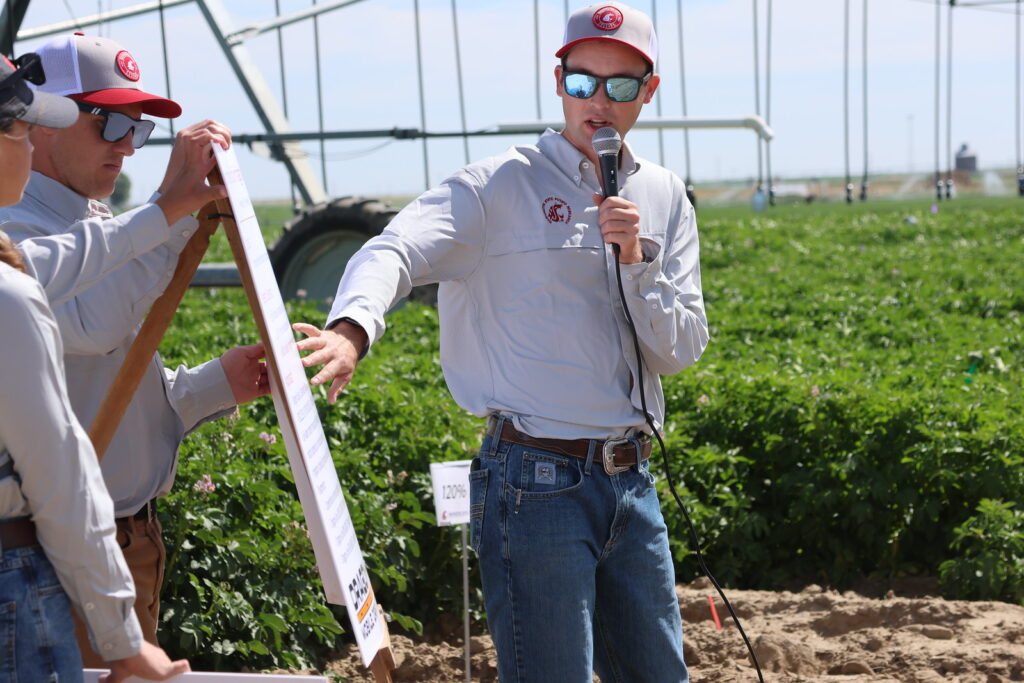 A presentation at one of the field days