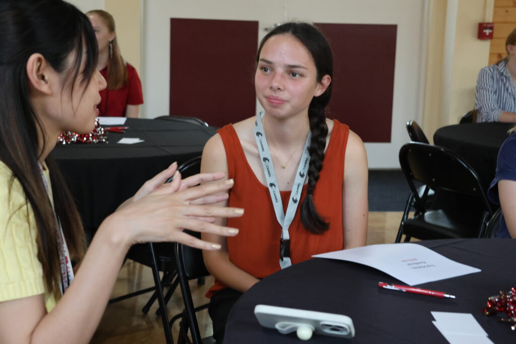 Student mentors and mentees get to chat for the first time
