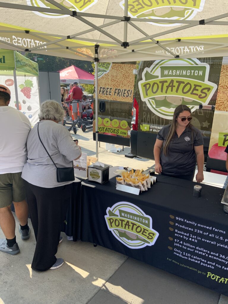 A Washington Potatoes stand of free french fries