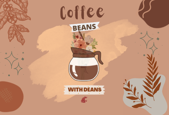 Coffee pot and the text "Coffee Beans with Deans