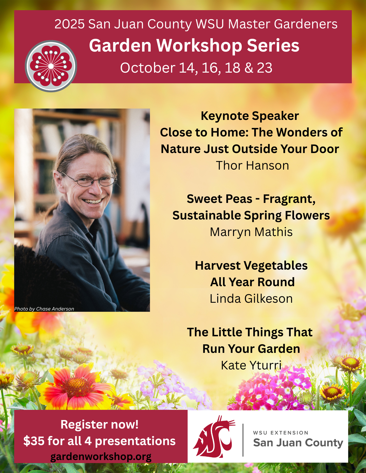 2025 San Juan County Master Gardeners Garden Workshop Series Flyer. Details provided in event description.