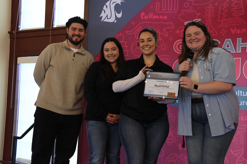 Members of MANRRS winning the Superior Club award with EMC Emily Libey