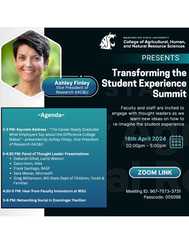 Transforming the Student Experience Summit | CAHNRS Events | Washington ...