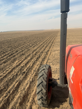Winter wheat planting at Harrington testing site.