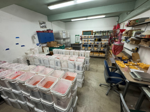 Variety Testing Program seed prep room.