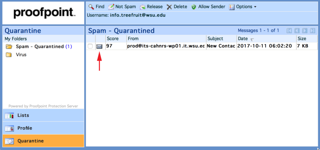 Proofpoint Isolation Example Proofpoint | TFREC Admin | Washington State University