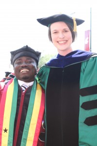 Charles Diako, new PhD holder in Food Science, with mentor Carolyn Ross.