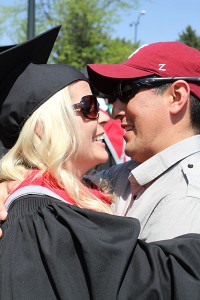 Candie Wilcken, new Interior Design grad, with Orlando Sandoval.