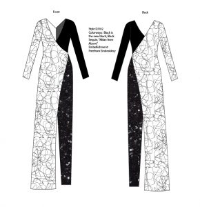 Black and white jumper sketch.