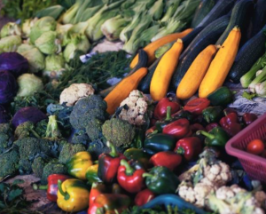 A variety of produce at a stand.