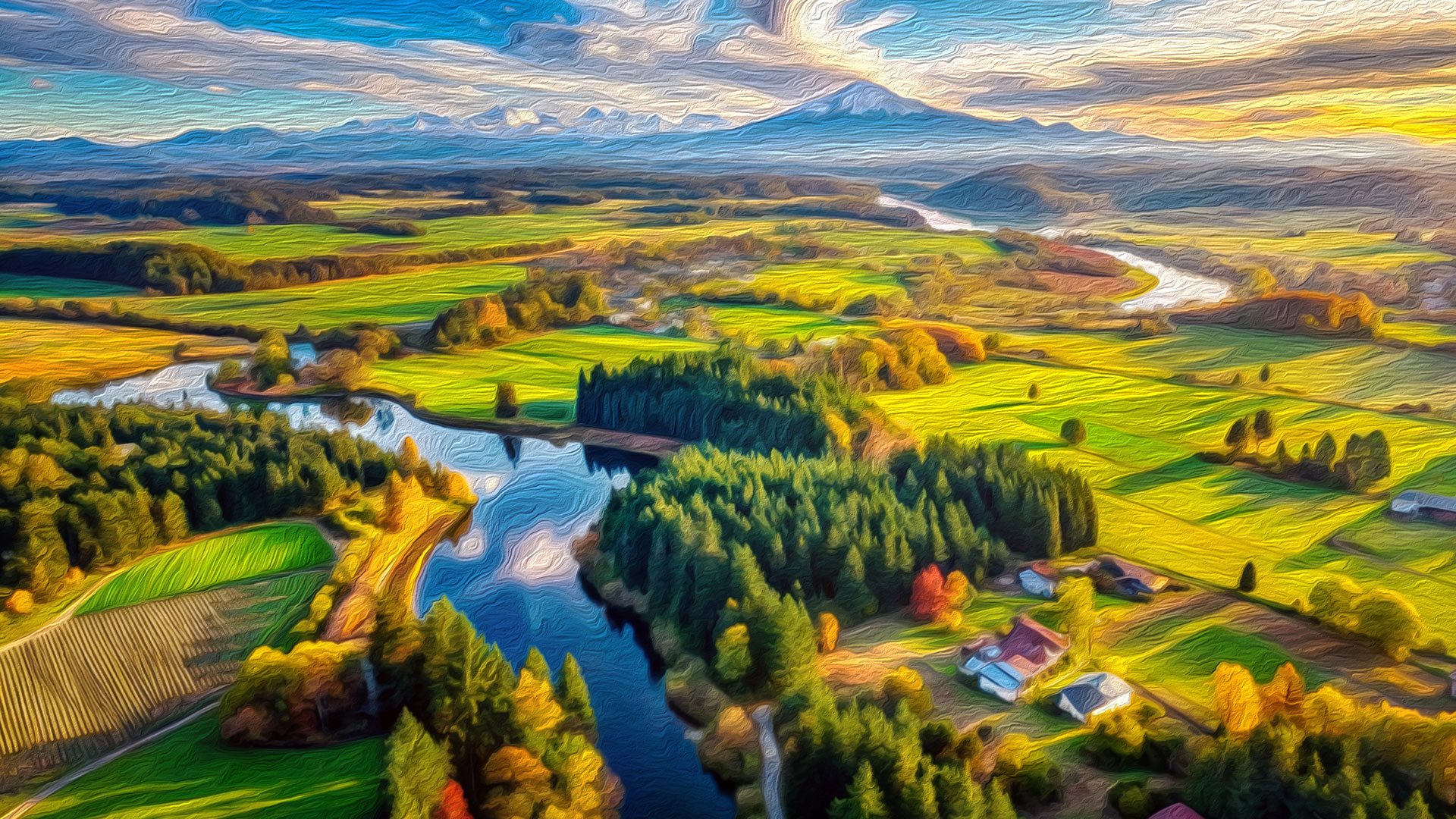 Colorful AI generated landscape by Danicha from Adobe Stock.