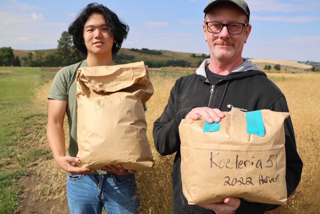 Peter and Jon with harvested grasses