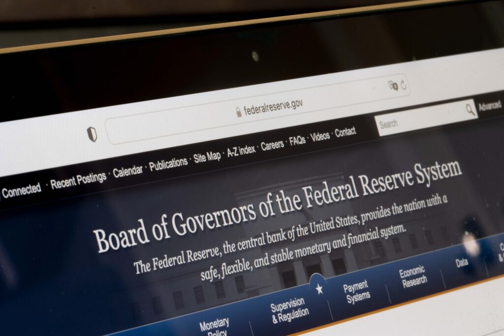 Federal Reserve website screenshot