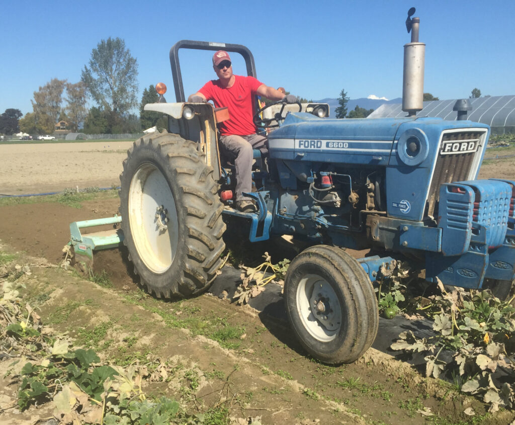 Tractor in field- mulch work