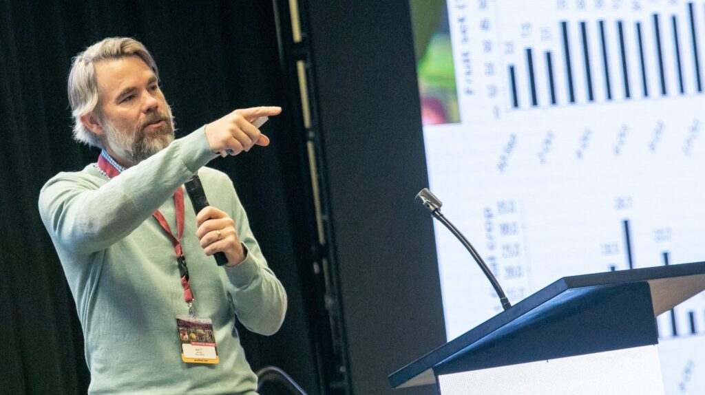 Dr. Whiting presenting at the 80th annual cherry institute.