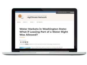 Illegible blog post superimposed on laptop image.