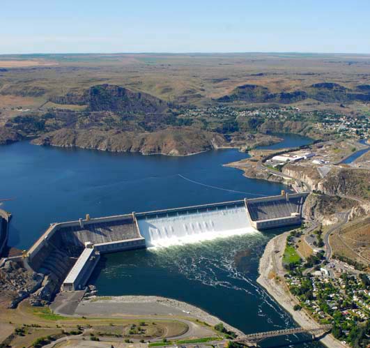 Aerial view of the Grand Coulee Dam