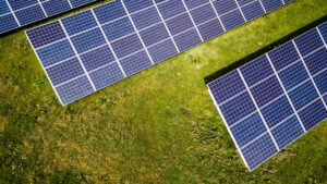Solar panels in a field