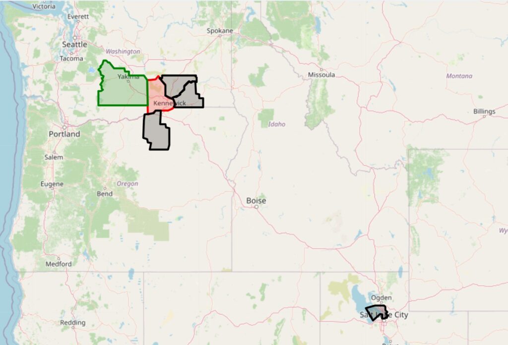 Screenshot from Climate Analogs Tool with County showing analogs with Salt Lake City area.