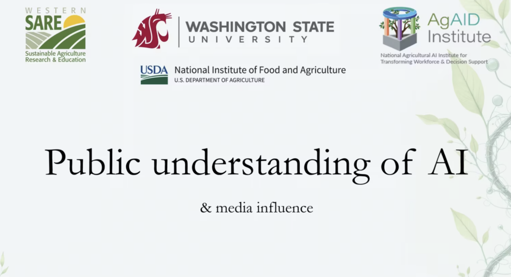 Public Understanding of AI | Center for Sustaining Agriculture and ...