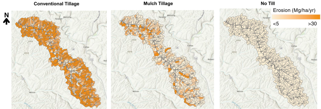 Erosion modeling figure showing how erosion is variable across small areas.