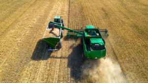 Farm machinery harvesting.