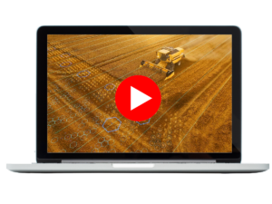 Laptop with play button for paused video.