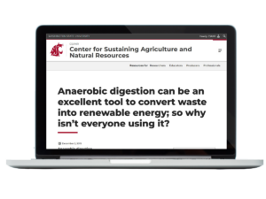 Screenshot of blog on laptop.