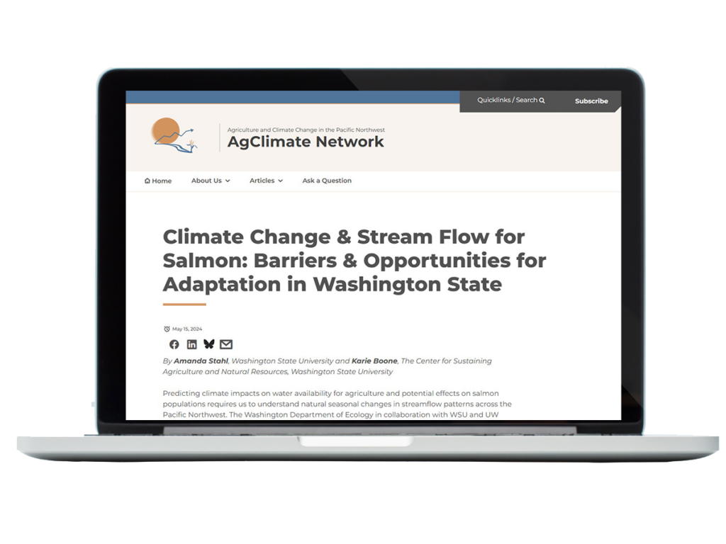 Illegible blog post screenshot superimposed on laptop.