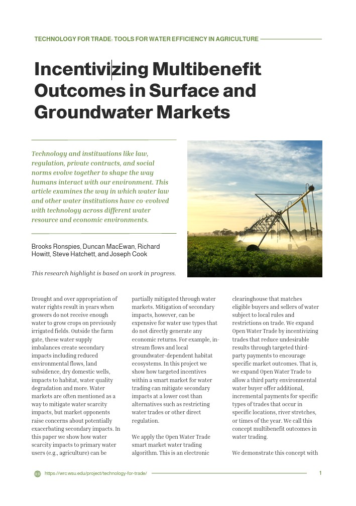 Open Water Trade: A Water Trading Exercise Software for Education and ...