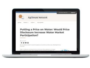 Illegible blog post screenshot superimposed on laptop.