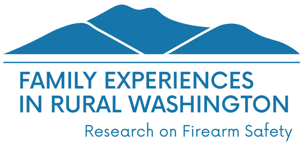Logo of mountains for the Family Experiences in Rural Washington: Research on Firearm Safety project.