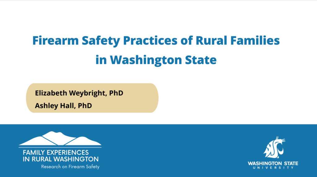 Image of title slide for presentation "Firearm safety practices of rural families in Washington State"
