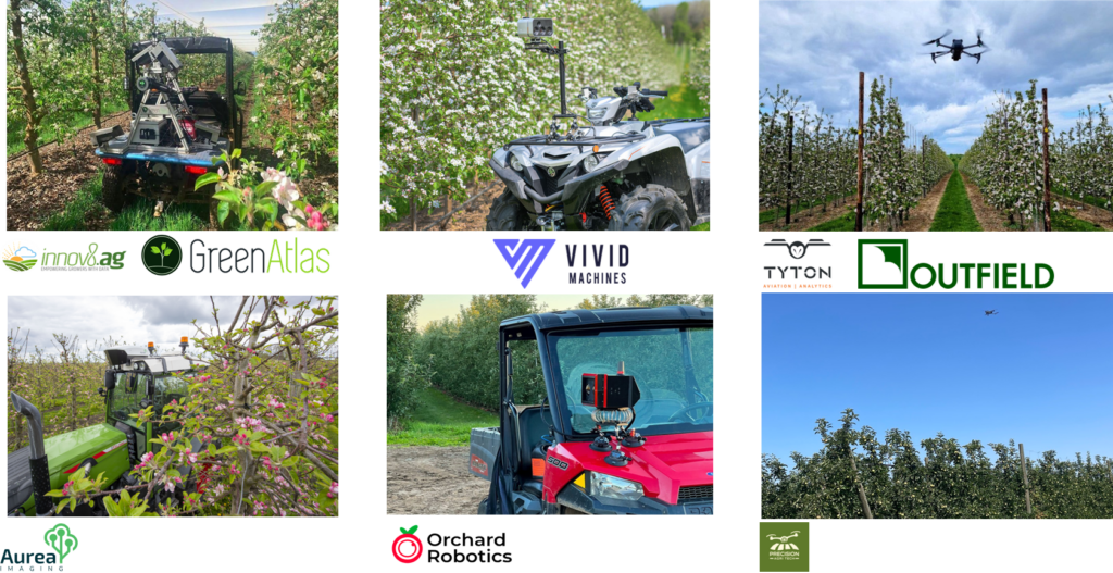 Crop monitoring technologies being validated at the smart orchard testbed.