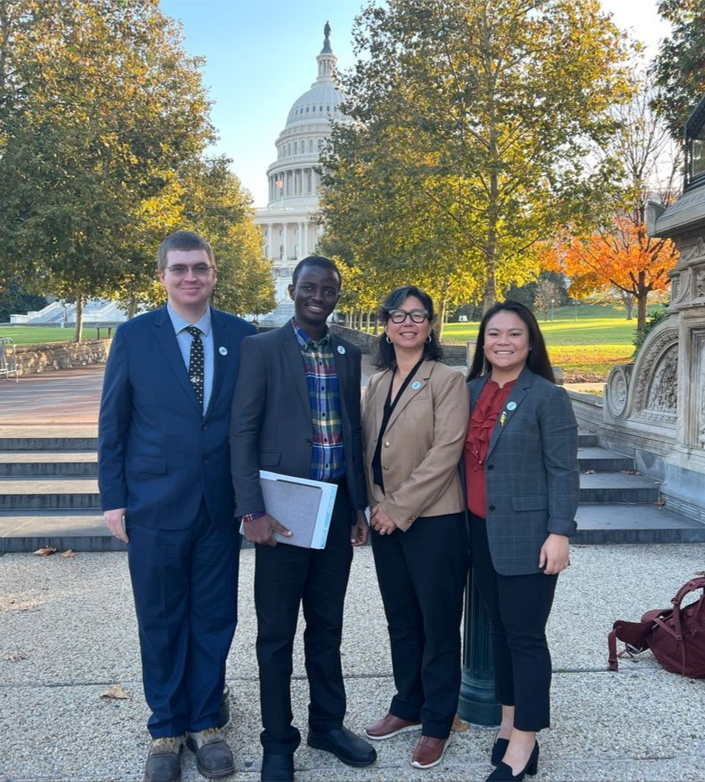 Pictured left to right: Riley Reed, Stephen Onayemi, Laura Lavine, Dowen Jocson