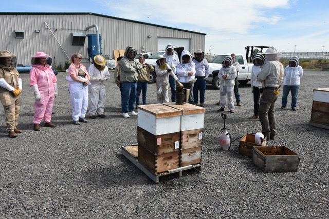 group of beekeepers at queen rearing workshop