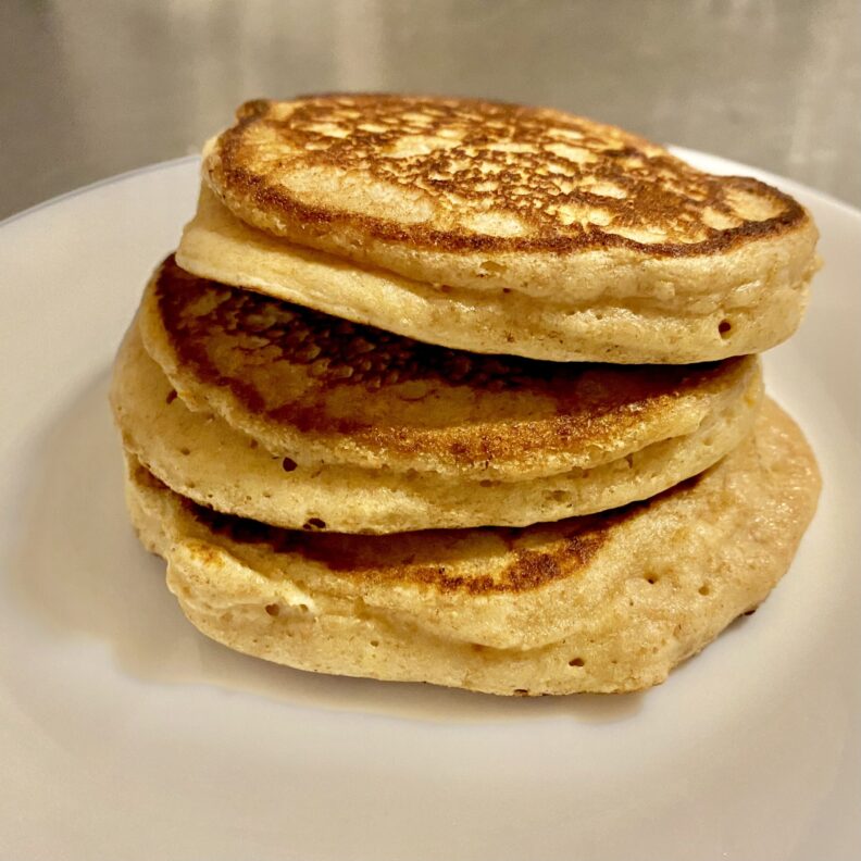 stack of three pancakes