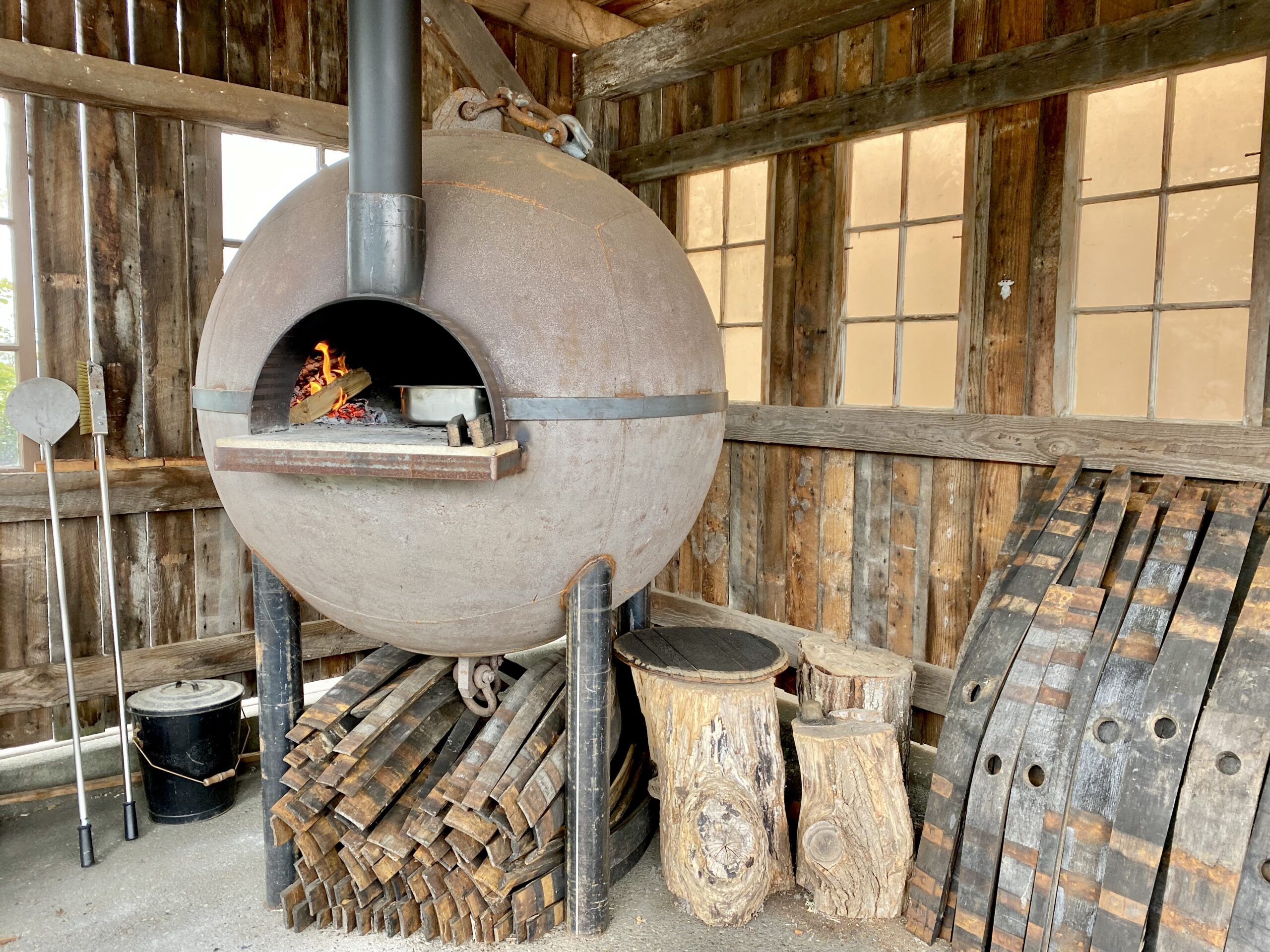 spherical wood-fired oven