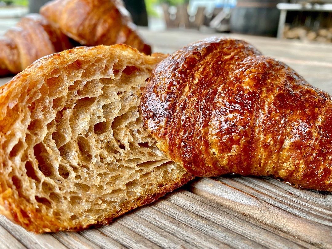 croissant cut in half