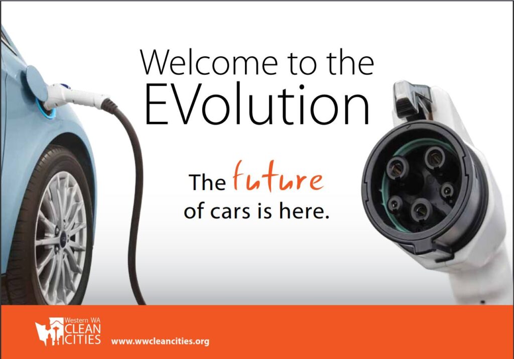 car with charger, text reads Welcome to the Evolution. The future of cars is here.
