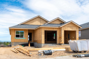 A residential home under construction in Washington