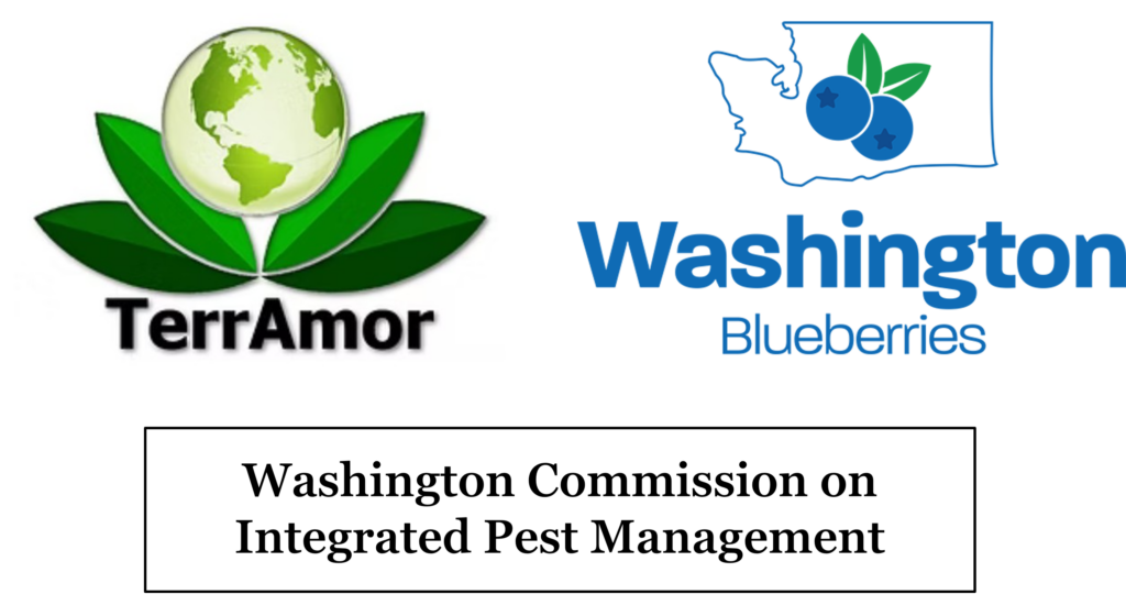 logos for terramor, washington blueberry commission and the washington commission on integrated pest management