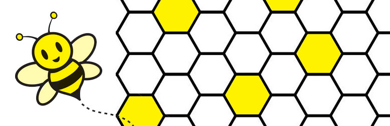 cartoon of honey bee and honey comb