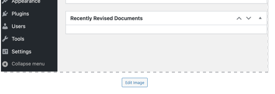 Screenshot showing the location of the "Edit Image" button in the media library.