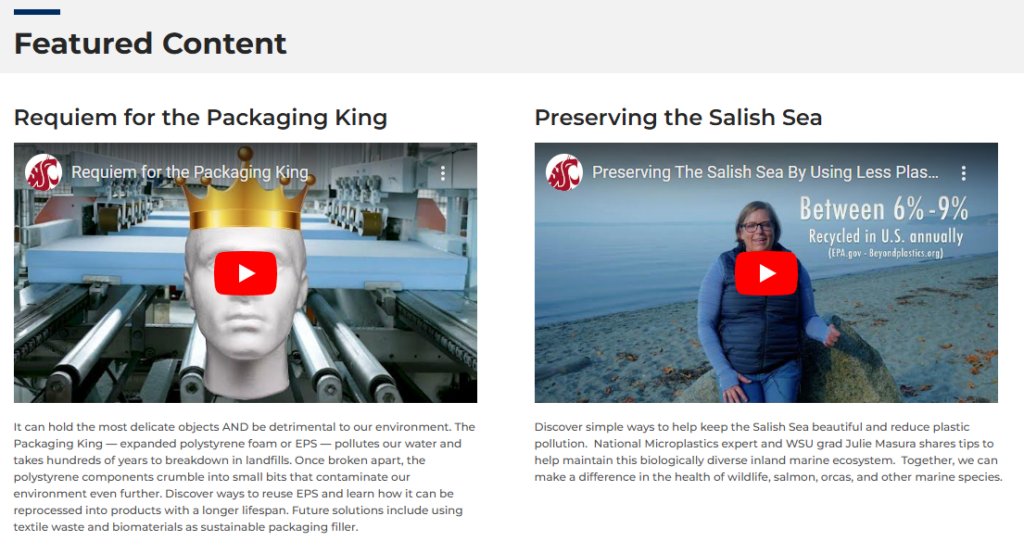 Screenshot of the featured content section on extension website.