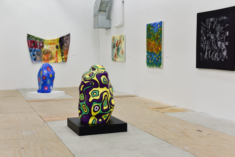 2D and 3D work in gallery.